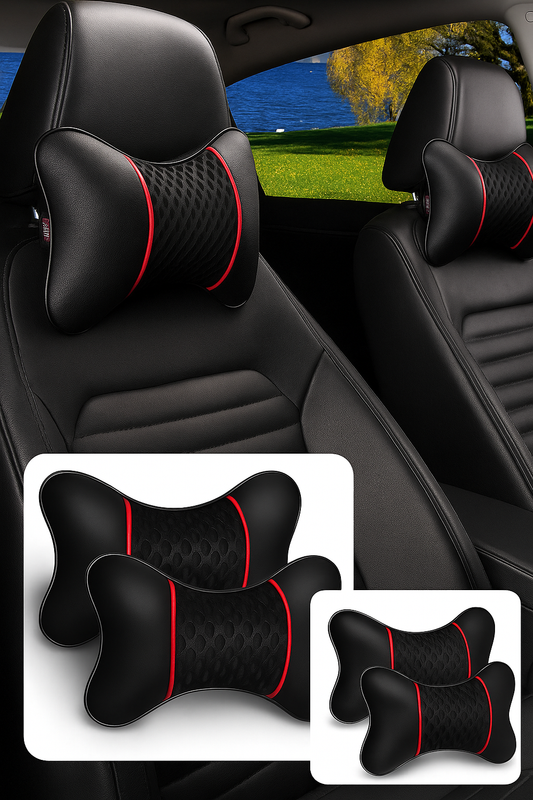 Par de Almofadas de Couro para Apoio de Pescoço